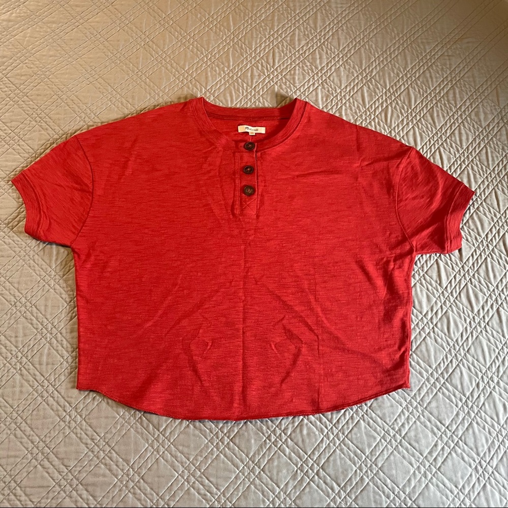 Madewell Raw Edge Henley Tee NWT sz M